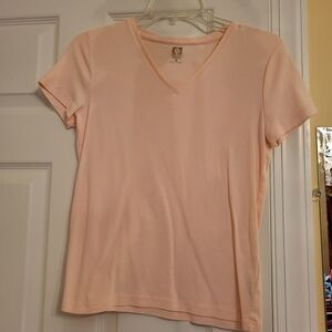 Anne Klein Light Pink V-Neck Short Sleeve S